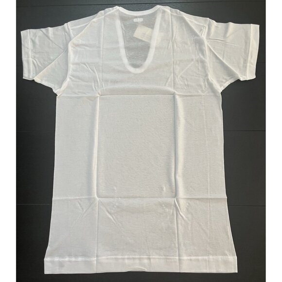 LANVIN Paris White V-neck Short Sleeve T-Shirt Japan Men Size Medium 100% Cotton - Picture 3 of 11